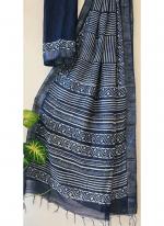 Cotton  Blue Daily Wear Printed Saree